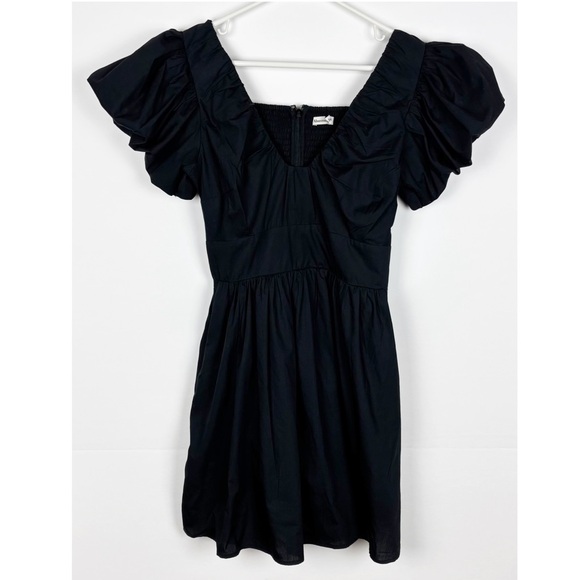 Abercrombie & Fitch Dress Puff Sleeve Black Mini Size Medium - Picture 8 of 8